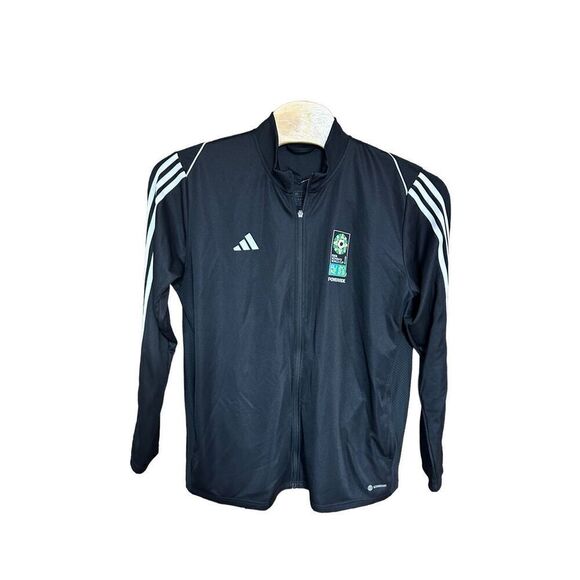 Adidas Mens Zip Front Jacket FIFA Womens's World Cup 2023 Black 2XL (XXL) - Picture 1 of 6
